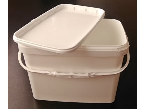 Kbelík s víkem 16l bílý - obdélník 39x25x v.26,5cm