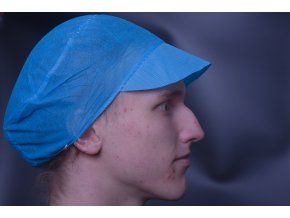 Čepice s kšiltem KLASIK - netkaná textilie, modrá - 20ks