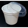 Kelímek 250ml/200g, bílá + víčko transparent