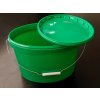 Kbelík 11l zelený + víko - ovál 38x26x v.22cm