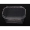 Kelímek obdélník 300ml, transparent + víčko
