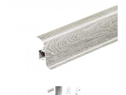 Soklová lišta Salag 56 mm PVC Dub šedý