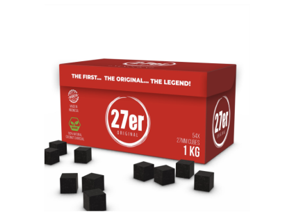 27er kokosové uhlí 27 mm 1 Kg