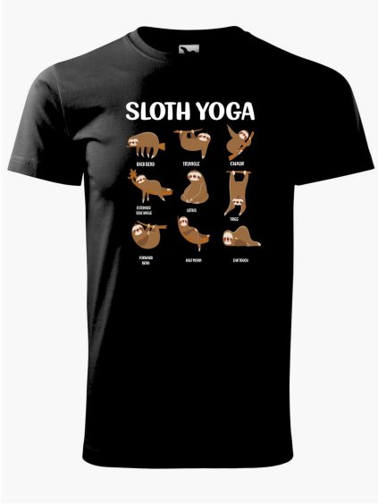 10027 5 panske tricko s potiskem sloth yoga