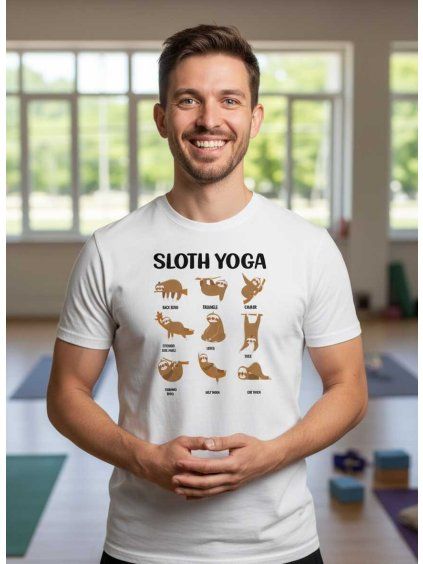 Dobrý triko pánské tričko Sloth yoga