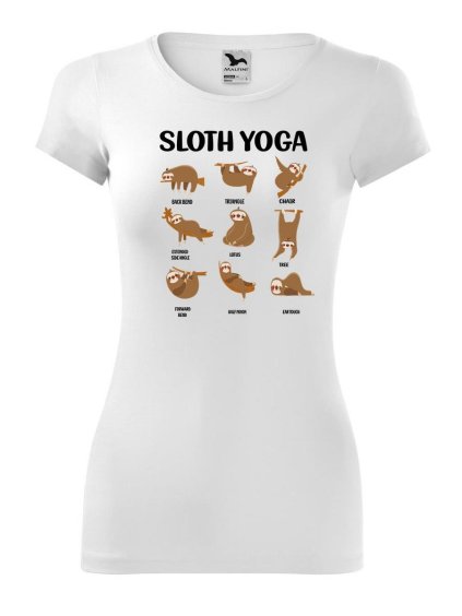 10034 damske tricko sloth yoga