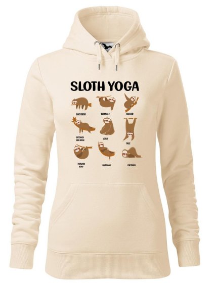 10052 7 damska mikina s potiskem sloth yoga