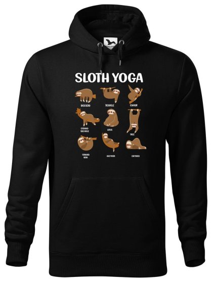 10061 1 panska mikina s potiskem sloth yoga