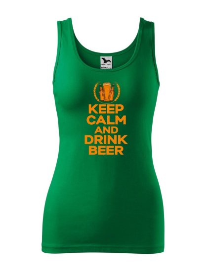 10376 11 damske tilko s potiskem keep calm beer