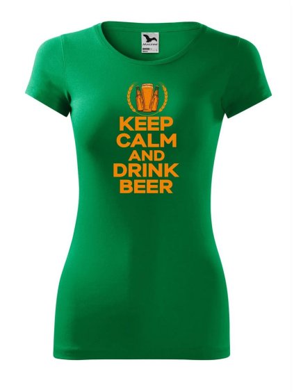 10379 10 damske tricko keep calm beer