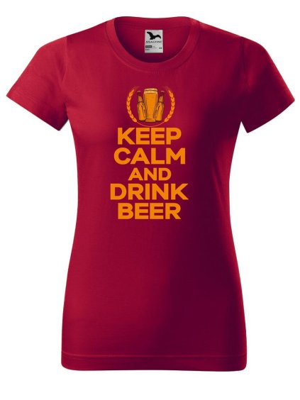 10382 17 damske tricko s potiskem keep calm beer