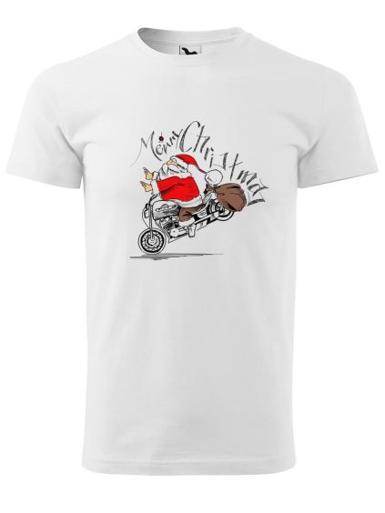 11855 3 panske tricko s potiskem santa na motorce