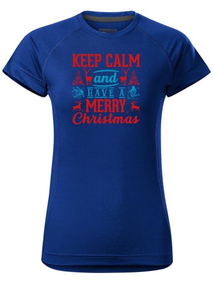 12023 4 damske funkcni tricko s potiskem keep calm christmas