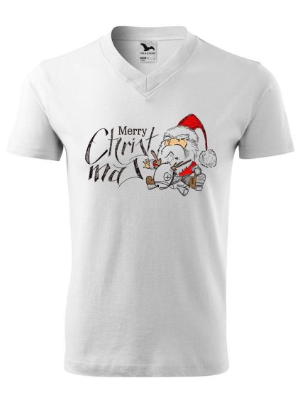 12377 panske v tricko s potiskem merry christmas