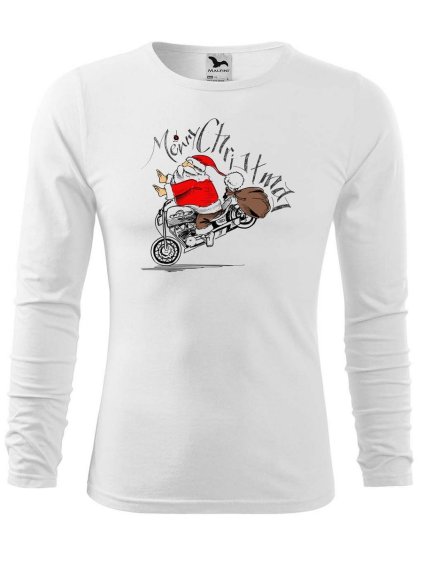 12446 1 panske bavlnene triko santa na motorce