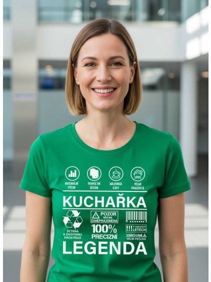 Dobrý triko dámské tričko kuchařka legenda