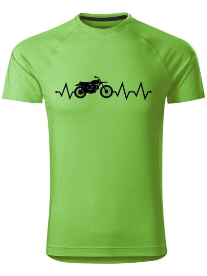 13367 panske funkcni tricko s potiskem tep motorka