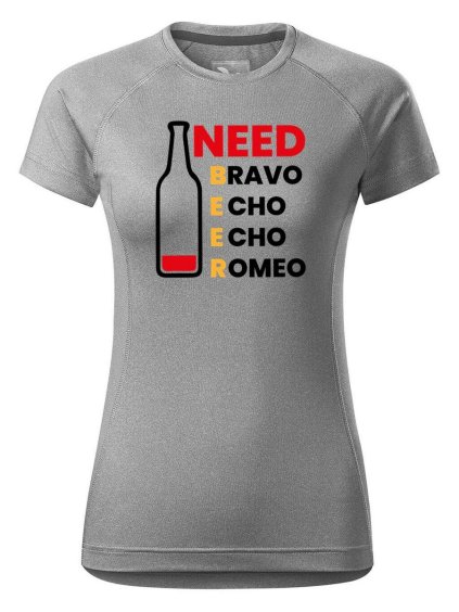 13523 6 damske funkcni tricko s potiskem need beer