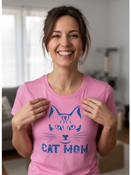 Dobrý triko Dámské tričko cat mom