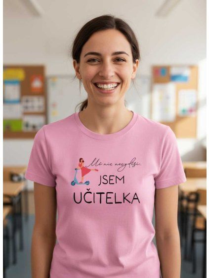 Vtipné dámské tričko učitelka koloběžka