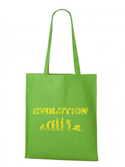 Dobrý triko taška s potiskem evoluce alkohol apple green