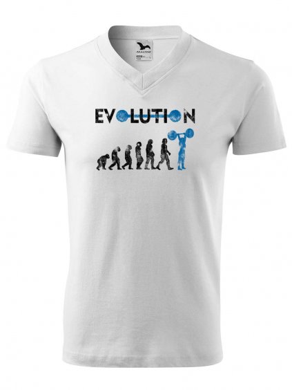 Pánské tričko s potiskem Evoluce kulturisty