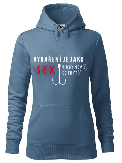 Dámská mikina s potiskem Rybaření