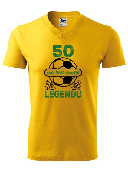 Pánské V tričko s potiskem 50 let legenda fotbal