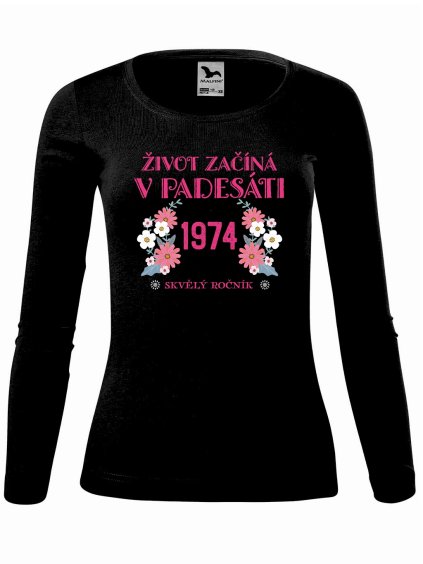 Dámské bavlněné triko Život začíná v 50