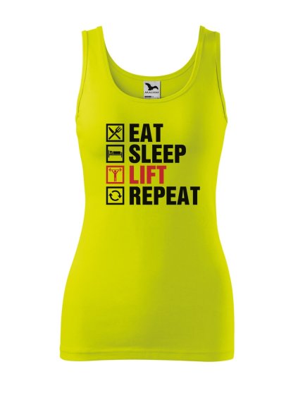 Dámské tílko s potiskem Eat sleep lift