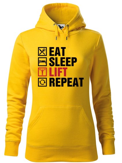 Dámská mikina s potiskem Eat sleep lift