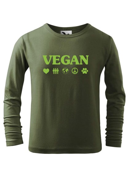 Dětské bavlněné triko Vegan symboly