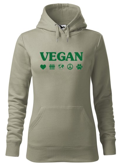Dámská mikina s potiskem Vegan symboly