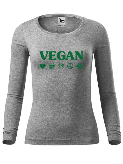 Dámské bavlněné triko Vegan symboly