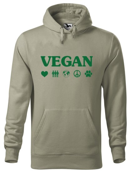 Pánská mikina s potiskem Vegan symboly