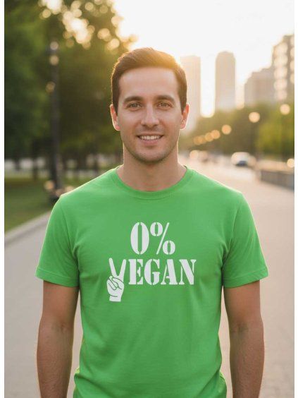 Dobrý triko pánské tričko 0% vegan bíle