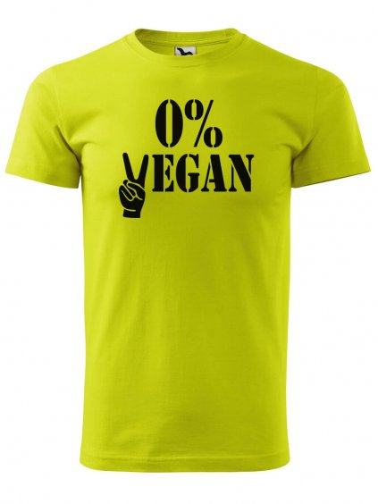 Pánské tričko s potiskem 0%VEGAN černý potisk