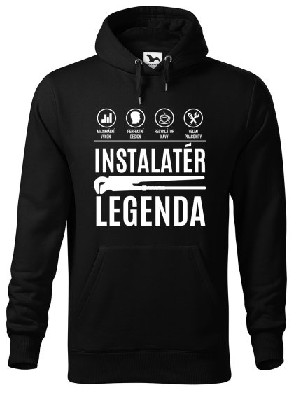 Pánská mikina s potiskem Instalatér legenda