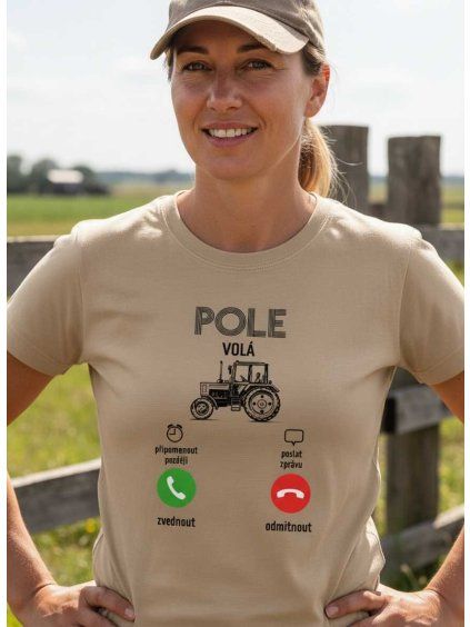 Dobrý triko dámské tričko pole volá