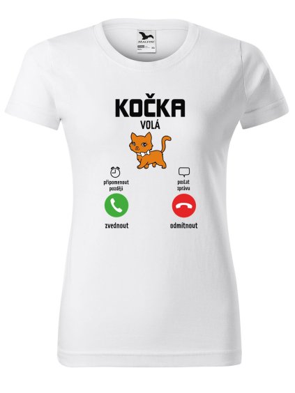 Dámské tričko s potiskem Kočka volá