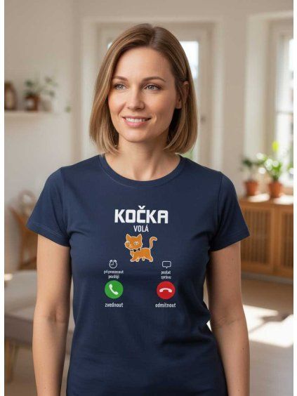 Dámské tričko kočka volá