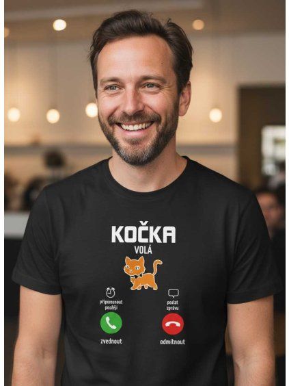 Pánské tričko kočka volá