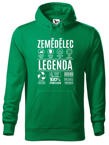 Pánská mikina s potiskem Zemědělec legenda