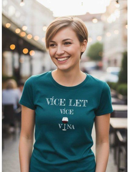 Narozeninové tričko více vína