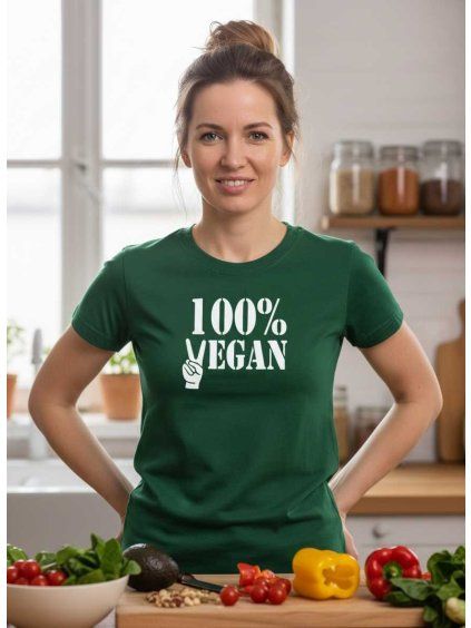 Dámské tričko 100% vegan bíle
