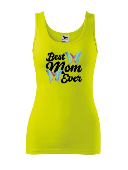 Dámské tílko s potiskem Best mom motýlci