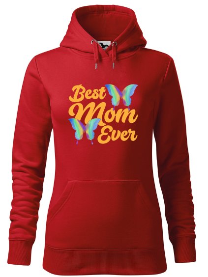 Dámská mikina s potiskem Best mom motýlci