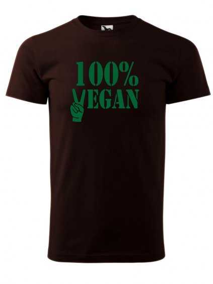 Pánské tričko 100% vegan zelený potisk