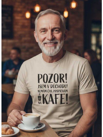 Dobrý triko pánské tričko důchodce kafe