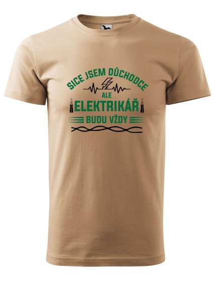 Pánské tričko s potiskem Elektrikář důchodce